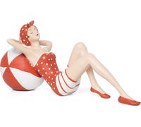 Moritz Deko Figurine baigneuse avec maillot de bain et ballon Décoration style shabby chic Maillot de bain
