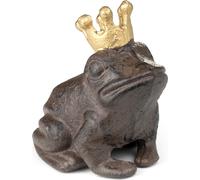 Moritz Deko Figurine Grenouille Jardin Roi Grenouille Couronne Contes de fées Cache-clés pour l'extérieur Fonte Décoration Jardin Résistant aux intempéries
