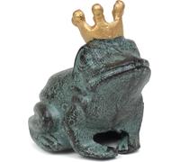 Moritz Deko Figurine Grenouille Jardin Roi Grenouille Couronne Contes de fées Cache-clés pour l'extérieur Fonte Décoration Jardin Résistant aux intempéries