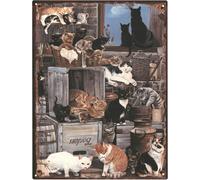 Moritz Deko Plaque en tôle Chats Kätchen Kitten Plaque métallique design rétro vintage pour la décoration Décoration murale