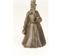 Moritz Design Cloche de table Gentleman avec cylindre 5,5 x 5,5 x 9,9 cm Sculpture Statue en bronze Cloche Sonnette