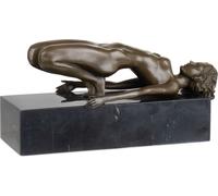 Moritz Elégante sculpture en bronze représentant un nu féminin sur un socle en marbre - Représentation artistique d'une femme allongée, expression de la beauté et de l'harmonie, 24,5 cm