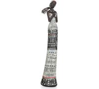 Moritz Figurine de décoration Femmes africaines Figurine d'art culturelle blanche en polyrésine Idée de décoration Stand Décoration Homme Statue Sculpture Indigène Tradition