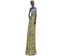 Moritz Figurine de décoration Femmes africaines Figurine d'art culturelle jaune en polyrésine Idée de décoration Stand Décoration Homme Statue Sculpture Indigène Tradition