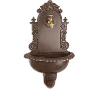 Moritz Garten Robinet avec bassin Bassin mural avec entrée d'eau 1/2 pouce Nostalgie Fontaine suspendue Point d'eau brun avec accessoires