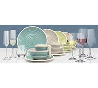 Moritz - Harmonie Design - Vaisselle de camping et de pique-nique - En mélamine - 32 pièces - Avec 16 verres pour 4 personnes - Design au choix (4 personnes avec tous les verres)