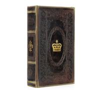 Moritz Housse de livre vintage - Cachette secrète avec couronne & Fleur-de-Lis - Boîte de rangement cachée pour bijoux et documents - Boîte de rangement cachée 21,2 x 13 x 5 cm - Look antique pour la
