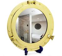 Moritz Miroir en forme de hublot rond en laiton style ancien 30 cm