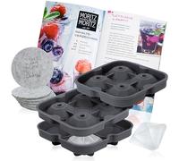 Moritz & Moritz 2x moules à glaçons Diamant - Moule à glaçons en silicone pour faire des glaçons en forme de diamant - 6 sous-verres et livret de recettes inclus