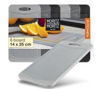 Moritz & Moritz 6x planche a decouper plastique - Planchette de petit-déjeuner plastique Lot de 6-14x25 cm - Sans BPA - Planches à découper plastique - Petit format - Cutting Board - Noir