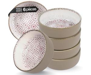 Moritz & Moritz ALHAMBRA Lot de 6 bols à céréales en mousse - Élégant et robuste - En porcelaine - Pour céréales, soupes et salades - Passe au lave-vaisselle et au micro-ondes - Pour un usage