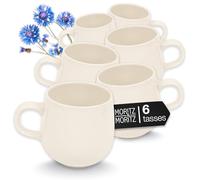 Moritz & Moritz ALHAMBRA - Lot de 6 tasses à café - Crème - Environ 500 ml - En porcelaine de qualité supérieure - Design élégant avec anse - Pour café, thé, chocolat chaud, cappuccino