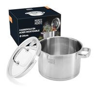 Moritz & Moritz Casserole Induction 24 cm bord haut - Convient pour tous les types de cuisinières - graduation jusqu'à 6L - Idéal pour rôtir, braiser et servir