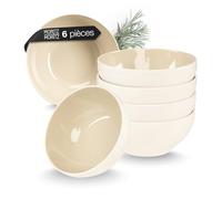 Moritz & Moritz CAVO Lot de 6 bols à céréales en grès élégants et robustes pour céréales, soupes et salades - Passe au lave-vaisselle, au micro-ondes, idéal pour un usage quotidien