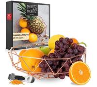 Moritz & Moritz Corbeille à fruit en métal cuivré 27,5 cm - Coupe à fruit métallique cuivré - Panier pour cadeaux, fruits, légumes et pain