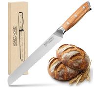 Moritz & Moritz Couteau à Pain 20 cm - Lame Dentelée pour une Coupe Parfaite - Manche en Bois d'Acacia - Lame de Boulanger avec Dents