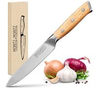 Moritz & Moritz Couteau Universel de Cuisine Professionnel - 13 cm, Manche Bois Ergonomique en Acacia