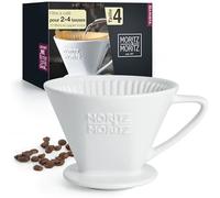 Moritz & Moritz Filtre a cafe en Porcelaine Taille 4 - Filtre à café réutilisable pour un excellent Café riche en arôme - Filtre café pour 2 à 4 tasses - Cafetière Filtre