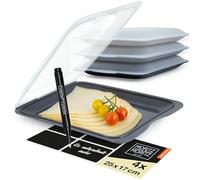 Moritz & Moritz jeu de 4 Boite a Charcuterie pour Frigo - Boite a Jambon pour Refrigerateur avec couvercle pour conserver la charcuterie, le fromage et plus