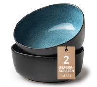Moritz & Moritz Lot de 2 grands bols de service en grès de qualité supérieure - 2 000 ml - Moderne et intemporel - Passe au micro-ondes et au lave-vaisselle - Série Organic