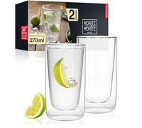 Moritz & Moritz Lot de 2 verres à double paroi de 270 ml - Verres à double paroi pour cocktails, eau, thé, café ou long drinks - Passe au lave-vaisselle