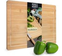 Moritz & Moritz Planche à découper en bambou 45 x 30 x 1,9 cm - Grande planche à découper en bambou avec rigole pour le jus