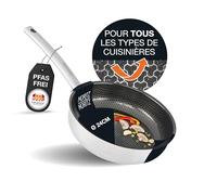 Moritz & Moritz Poele 24 cm Induction Structure Alvéolaire avec Revêtement Céramique - A tous les types de Cuisinières - Poele anti adhesive Induction pour Cuisiner, Rôtir et Mijoter