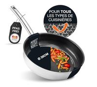 Moritz & Moritz Poele 28 cm Induction Structure Alvéolaire avec Revêtement Céramique - A tous les types de Cuisinières - Poele anti adhesive Induction pour Cuisiner, Rôtir et Mijoter