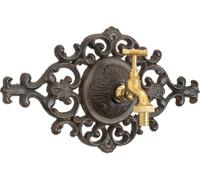 Moritz Moritz Robinet de jardin rosette décorative 34 x 18 cm avec prise d'eau Nostalgie robinet style antique brun