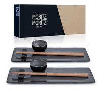 Moritz & Moritz Service Sushi pour 2 Personnes - 10 Pièces - Service a Sushi avec 2x Assiette à Sushi, Bol à Miso, Petits Bols et Baguettes - Set Sushi