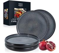 Moritz & Moritz SOLID 4 assiettes à dîner 26 cm - Lot d'assiettes en faïence - Ensemble de vaisselle de service