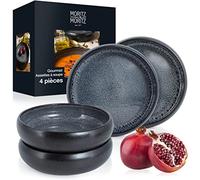 Moritz & Moritz SOLID 4 assiettes à soupe en faïence 19 cm - Bol en faïence pour la soupe, les pâtes, la salade ou le muesli