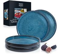 Moritz & Moritz SOLID Lot de 4 assiettes plates de 26 cm - En grès - Pour servir