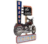 Moritz Plaque de métal Enjoy the little things Bike 42 x 59 Vintage Retro Nostalgie Métal Décoration
