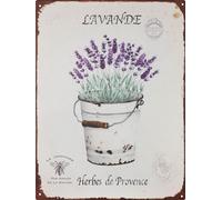 Moritz Plaque en métal 25 x 33 cm Lavande Herbes De Provence Deko Plaque en métal rétro Vintage Retro Proverbes drôle