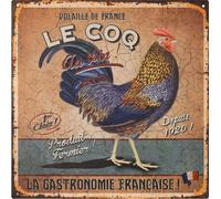 Moritz Plaque en métal 30 x 30 cm Le Coq La Gastronomie Française ! Déco Plaque métal rétro Vintage Retro Proverbes rigolos