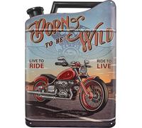Moritz Plaque en métal 35 x 49 cm Moto Essence Huile Bidon Born to be Wild Déco Plaque en métal rétro Vintage Proverbes drôle