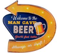 Moritz Plaque en métal 45 x 45 cm BIER You will feel better MAN CAVE Flèche Déco Plaque en métal rétro Vintage Proverbes drôles