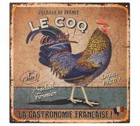 Moritz Plaque en tôle 30 x 30 cm Le Coq La Gastronomie Francaise! Plaque décorative en métal rétro rétro avec dictons drôles