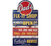 Moritz Plaque en tôle 34 x 60 cm Dads Fix It Shop Super Jour du Père Déco Plaque en métal rétro Vintage Retro Proverbes drôle
