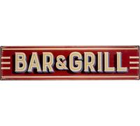 Moritz Plaque en tôle 80 x 20 cm Bar and Grill Barbecue Food Truck Décoration Plaque en métal rétro Vintage Proverbes drôles