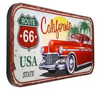 Moritz Plaque en tôle XXL Route66 Carlifornia USA 100 x 46,5 Vintage Rétro Nostalgie Métal Décoration