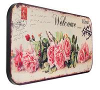 Moritz Plaque en tôle XXL Welcome Blumen 100 x 46,5 Vintage Rétro Nostalgie Métal Décoration