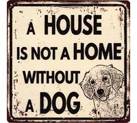 Moritz Retro Déco Plaque en métal A House Is not a Home without a Dog Idée cadeau en métal Design vintage pour décorer