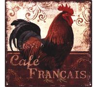Moritz Retro Déco Plaque en tôle Café France Coq Idée cadeau en métal Design vintage pour décorer