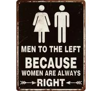 Moritz Retro Deko Plaque en tôle Men Left Women Always Right Idée de cadeau en métal Design vintage pour décorer