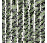 Moritz Rideau de porte en chenille - 100 x 230 cm - Vert, gris, noir, chiné - Rideau de porte - Moustiquaire pour camping et caravane