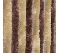 Moritz Rideau de porte en chenille - 56 x 185 cm - Marron et beige - Moustiquaire pour camping et caravane