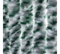 Moritz Rideau de porte en chenille - 90 x 200 cm - Blanc, argenté, vert chiné - Rideau de porte comme moustiquaire - Protection contre les insectes - Pour camping et caravane
