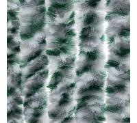 Moritz Rideau de porte en chenille 90 x 200 cm - Blanc, argenté, vert chiné - Rideau de porte - Moustiquaire pour camping et caravane